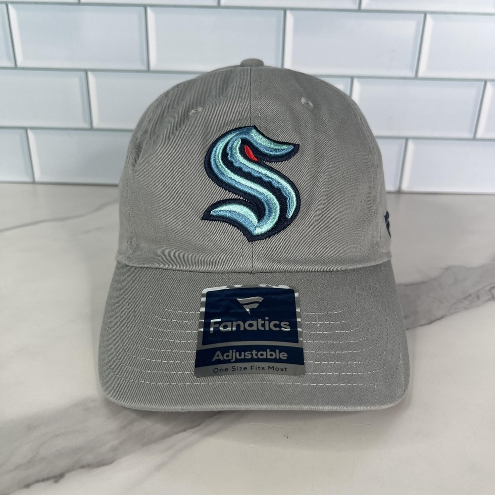 Seattle Kraken Hat Cap Strap Back One Size Gray NHL Hockey Mens Fanatics